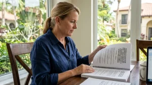 HOA remodeling rules Boca Raton what you must know — homeowner reading HOA governing documents and architectural guidelines before starting a condo renovation in Boca Raton